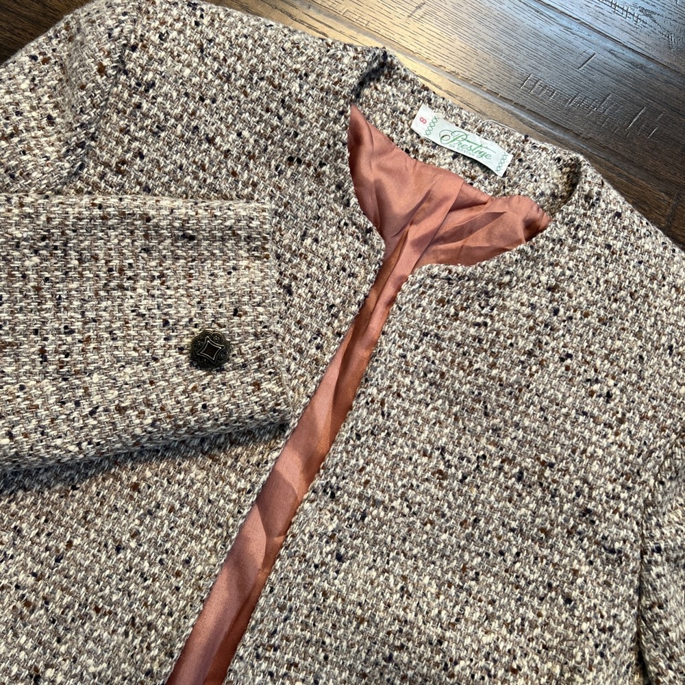 Prestige of Boston Vintage Wool Tweed Blazer Womens 8 USA Academia  Corp Core‎